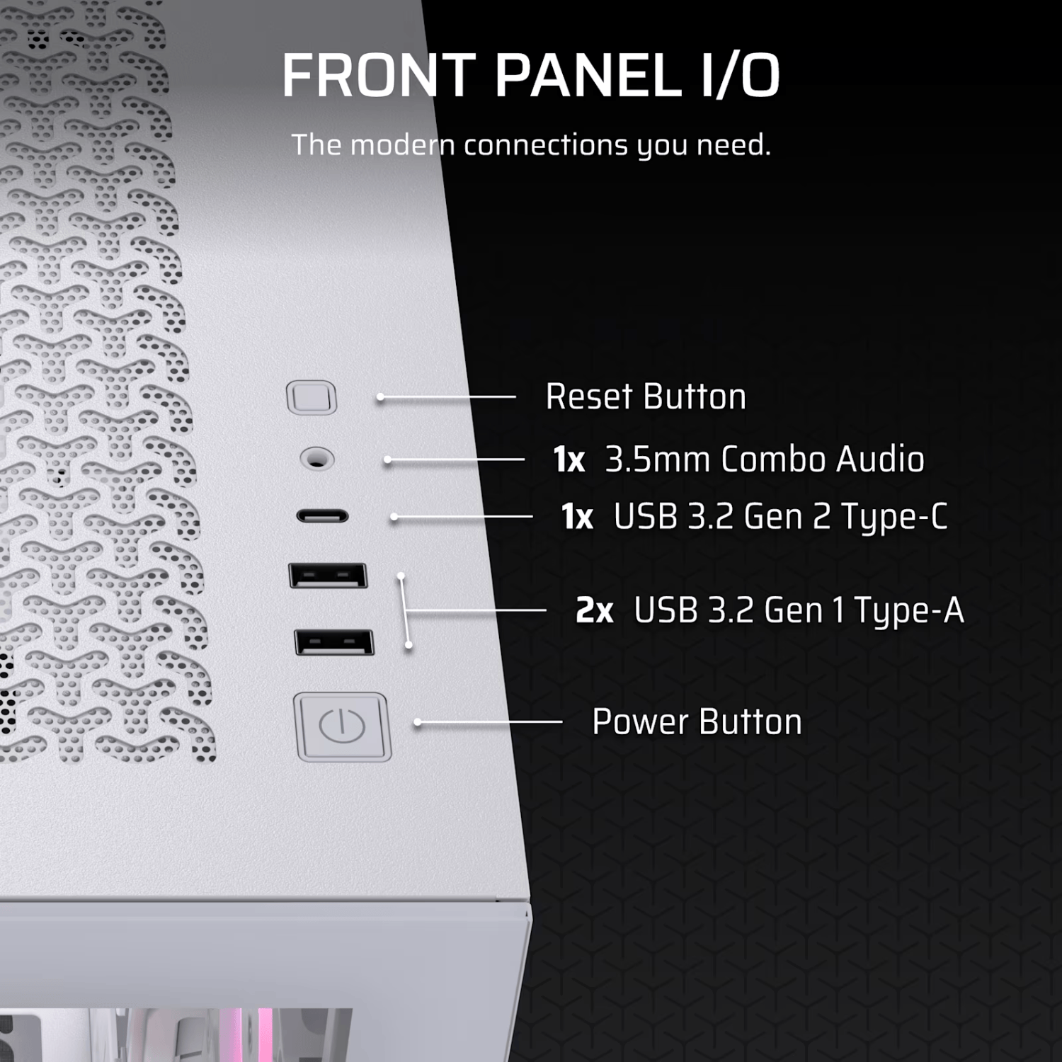 Corsair 3500X RS-R ARGB Mid-Tower PC Case White - Image 4