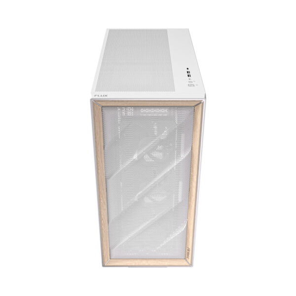 Antec FLUX Mid-Tower E-ATX Gaming Chassis Wood Front Panel - White
