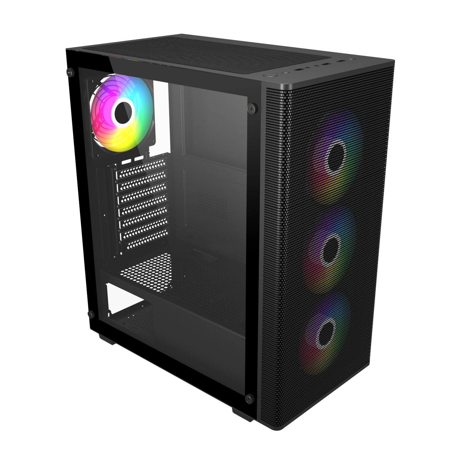 FSP M220 ATX Mid Tower Gaming Chassis - Black - Image 4