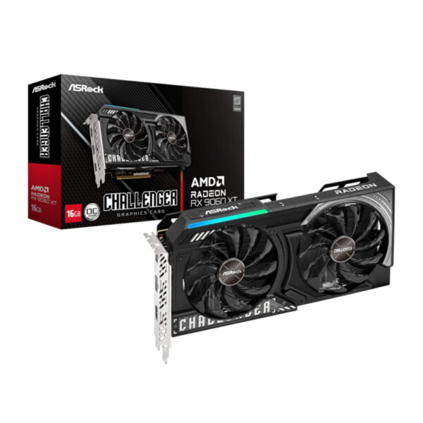 ASRock Radeon RX 9060 XT Challenger 16GB OC Graphics Card (RDNA 4, PCIe 5.0)