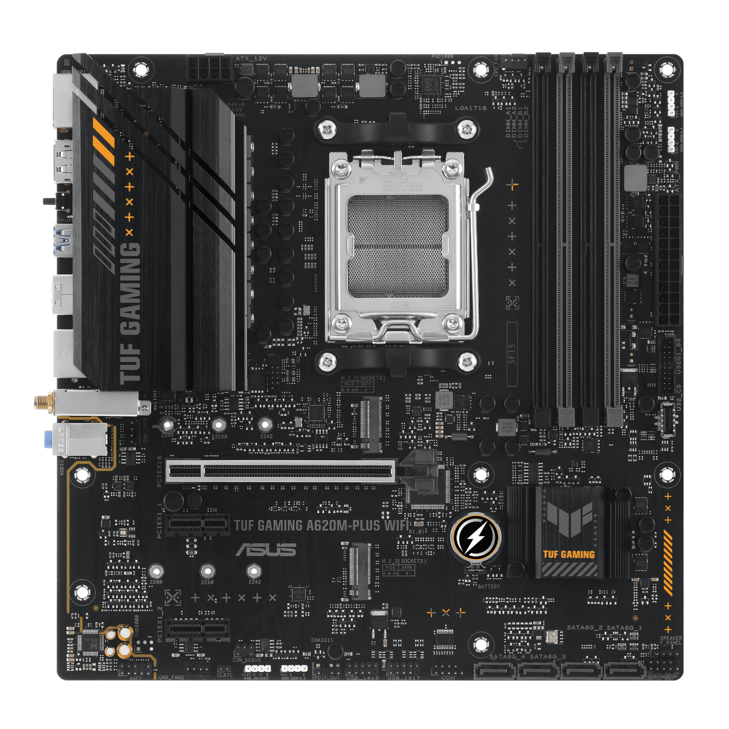 Asus TUF Gaming A620M-PLUS AM5 WIFI M-ATX Motherboard - Image 2